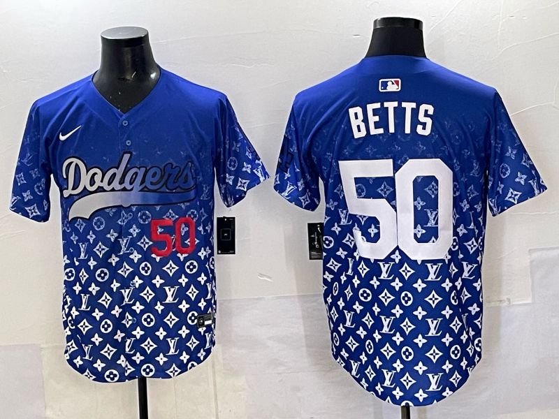 Men Los Angeles Dodgers #50 Betts Blue Nike 2025 MLB jersey 02